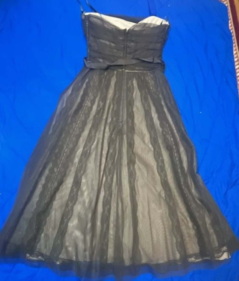 BCBGMAXAZRIA Strapless Lace Overlay Midi Dress Size 4 - Picture 4 of 9